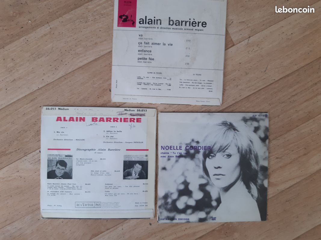 Alain BARRIERE 3 vinyle 45 tours (image 2)