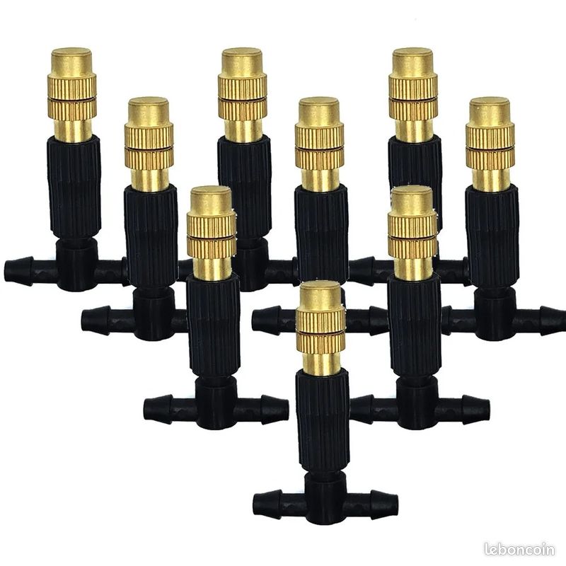 Kit de Buses d'Atomiseur Extérieur en Laiton, Système de Refroidissement par Brumisation, Tuyau pour Serre de Patio, Irrigation de Jardin, 5m à 30 m, 1/4 pouces, 4/7mm (image 2)