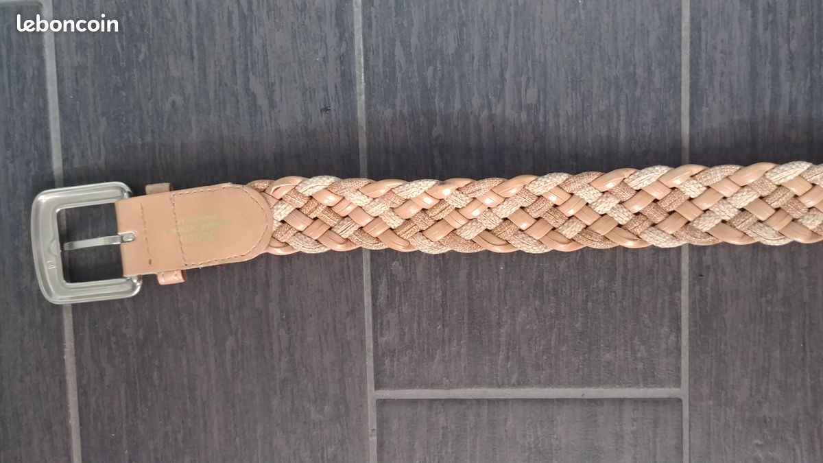 Ceinture large marron tressée (image 4)