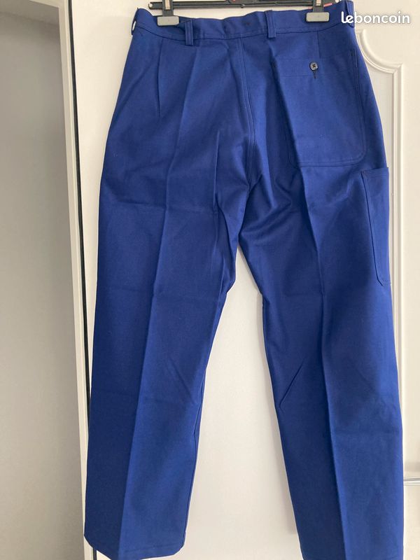 Pantalon Bleu de Travail Homme en Coton Taille 42 Etat Neuf (image 4)