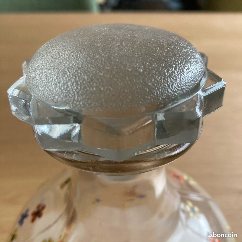 Carafe verre fleurs émaillées (image 7)