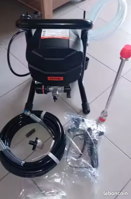 Pulvérisateur de peinture sans air sur pied, pulvérisateur sans air à haute efficacité 650 W, tige d'extension de machine de pulvérisation de peinture électrique 3000 PSI (image 1)