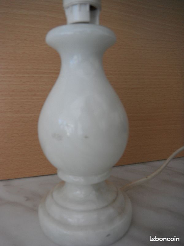 Pied de lampe pierre onyx blanc + ampoule/fil/interupteur+histoire (image 3)