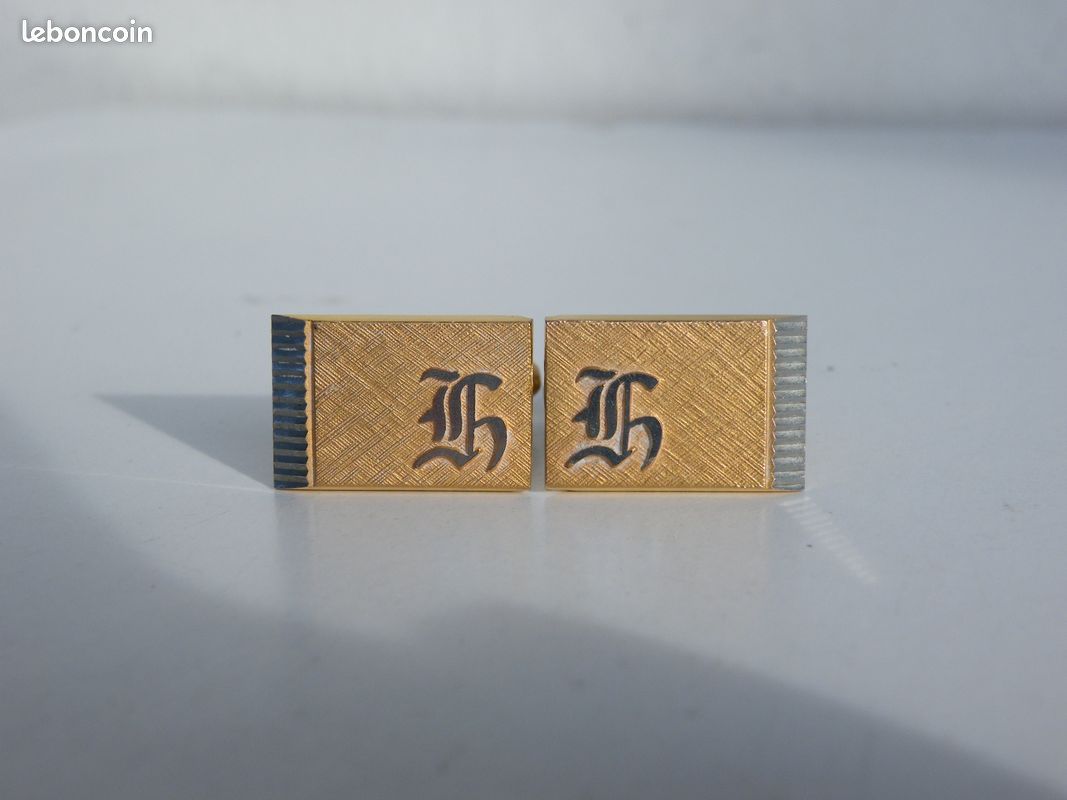 Boutons de Manchettes monogrammés "H" en MURAT (image 1)
