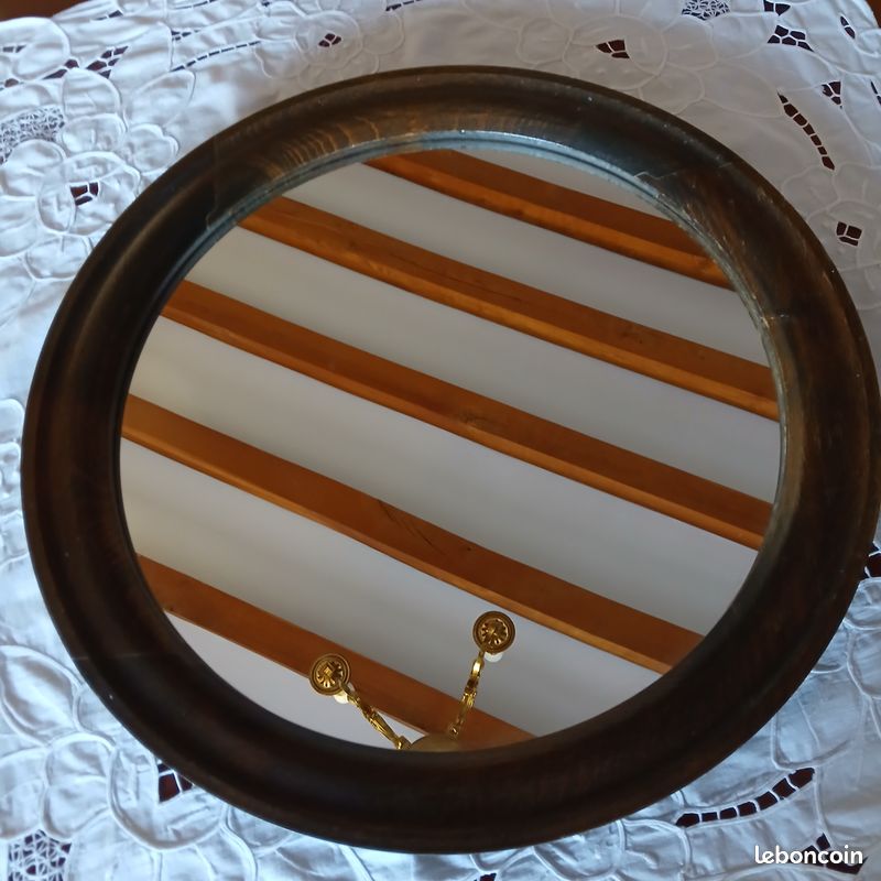 Miroir bois rond 50cm (image 1)