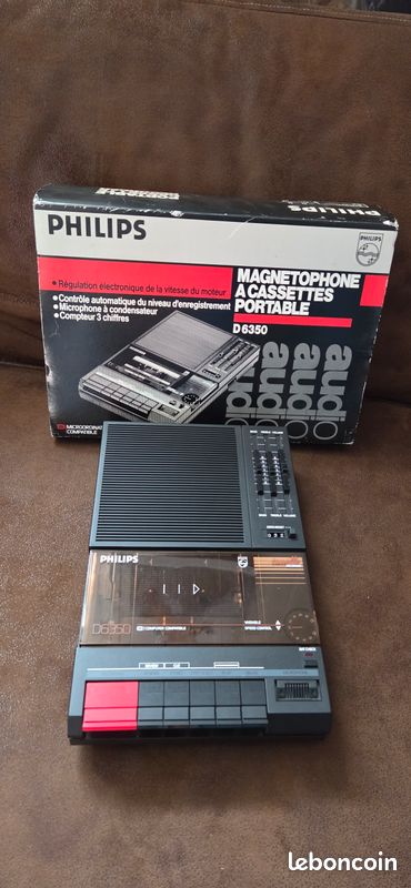Philips D6350 – Magnétophone à Cassettes – En L'état, Pour Pièces Ou Réparation