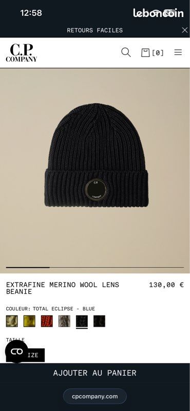 Bonnet noir C.P Company (image 3)