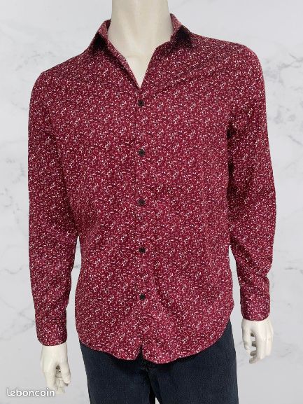 Chemise Marithé & François Girbaud Bordeaux Taille S - Neuf Avec Étiquette - Valeur 160€