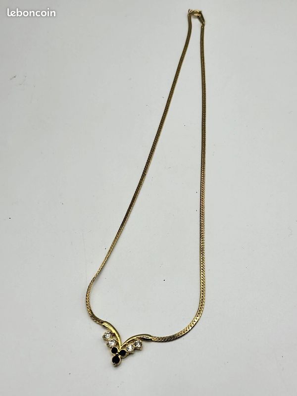 Collier médaille plaqué or avec sa pampille feuille personnalisé - 2581