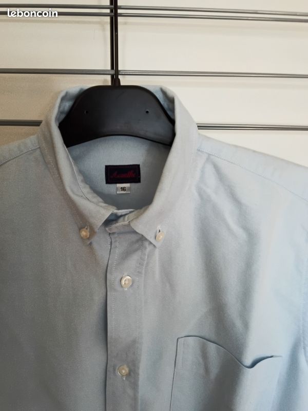 Chemise Garçon GS115 Gris Brodée Manches Longues Taille 12-14 Ans 122ème Airborne