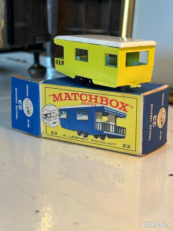 LESNEY MATCHBOX N°23 "TRAILER CARAVAN" AVEC BOITE (échelle 1:64) EUR 22