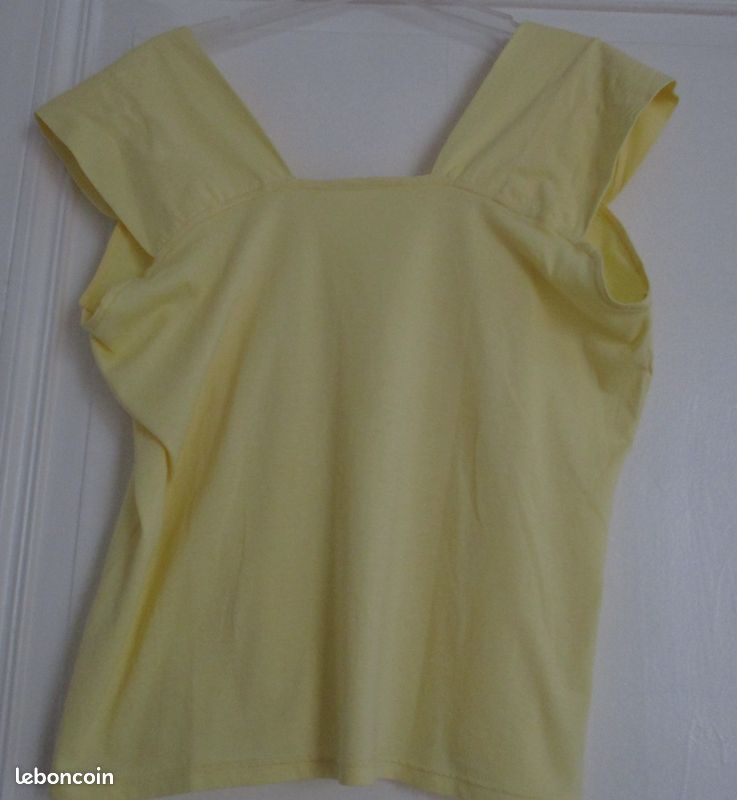 Tee shirt jaune larges bretelles (image 2)