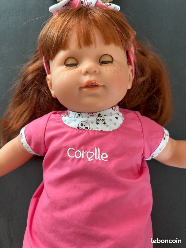 Poupée Corolle Vintage 1994 - Fille Brune 36cm Robe Rose Tulle
