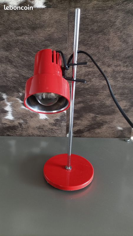 Lampe rouge pour table de nuit pop vintage (image 7)