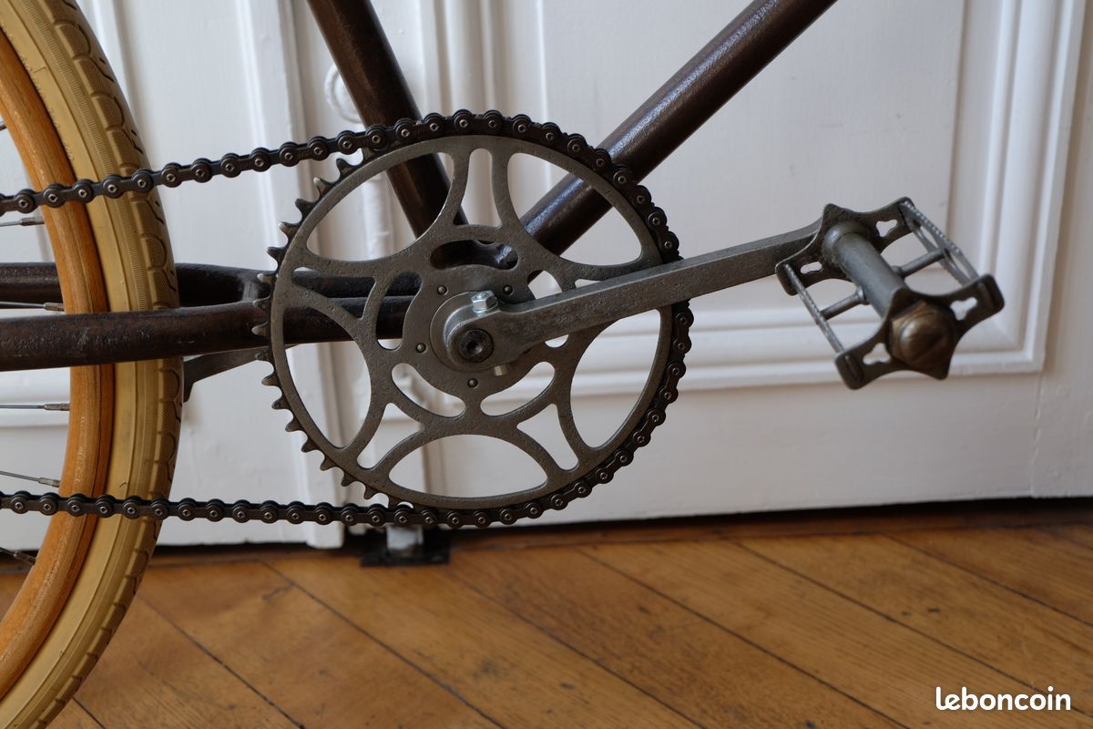 ancien vélo MDG avant 1910 roues bois pedal 1 dents / deux collection