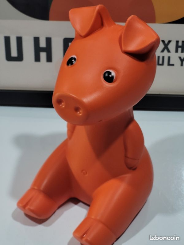 Tirelire IKEA Monika Mulder Rouge - Piggy Bank Vintage En PVC, Année 2000