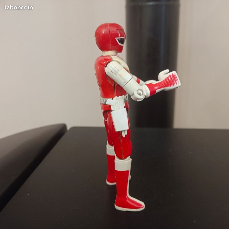 Figurine Bandai 1987 Bioman 2 Maskman Force Rouge - Métal Taïwan - Bon état