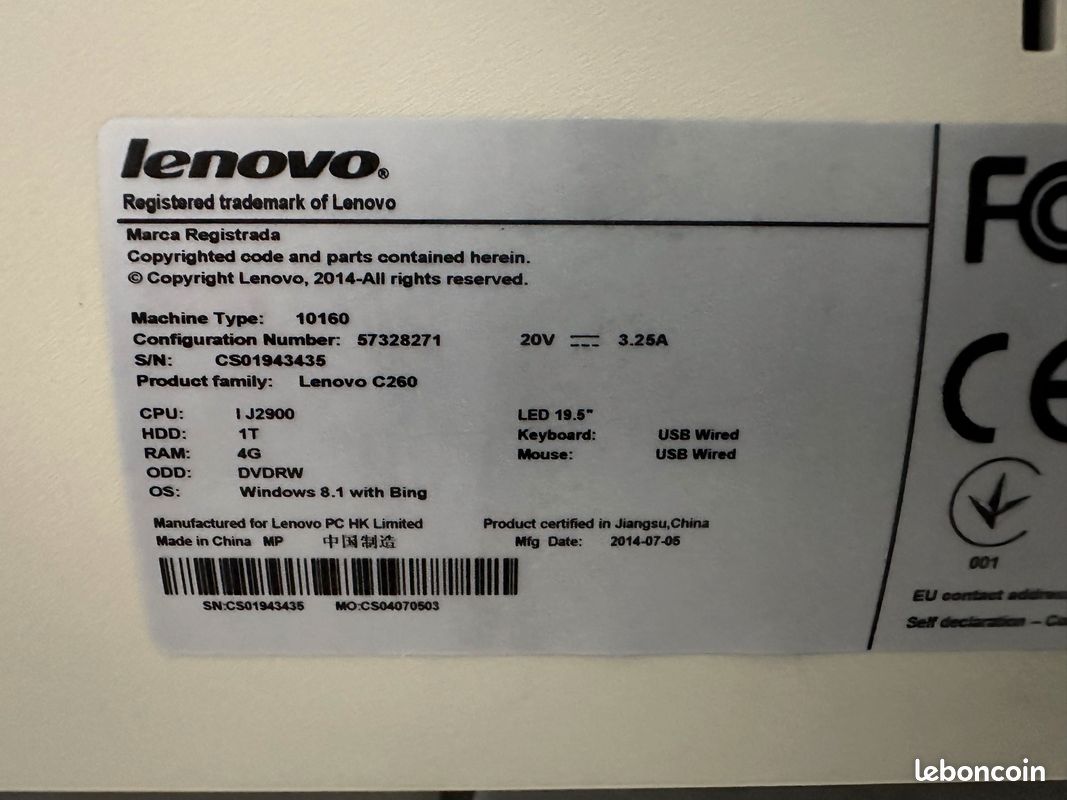 Ordinateur Lenovo C260 tout en un (image 6)