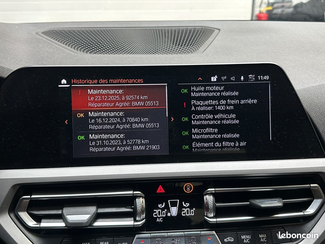 BMW SERIE 3 G20 318d 150 ch BVA8 + ENTRETIEN BMW + CAMÉRA DE RECUL + SIÈGES CHAUFFANTS + RÉGULATEUR ADAPTATIF (image 29)