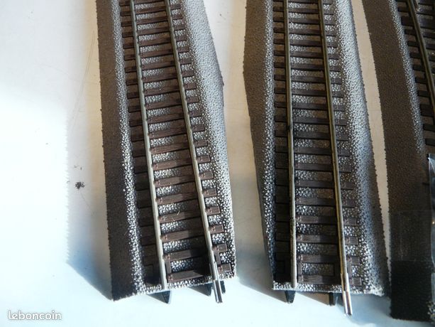 JOUEF - LOT De 4 Rails Courbes A Ballast Marron - 1954/60 - Tres Bon