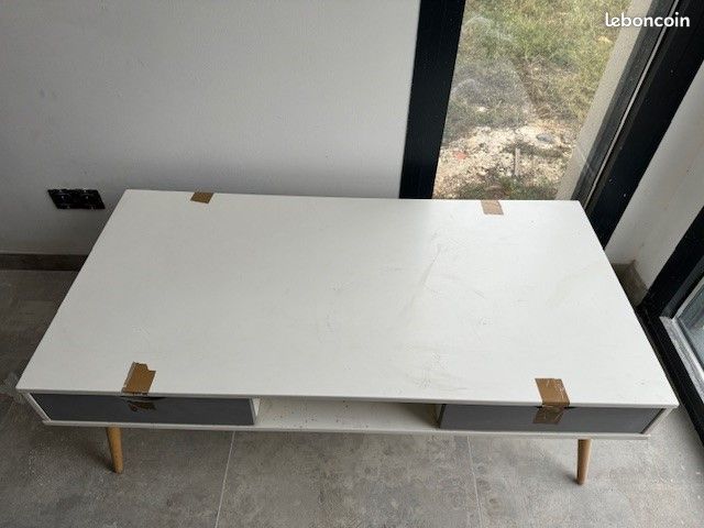 Meuble télé bas blanc (image 1)