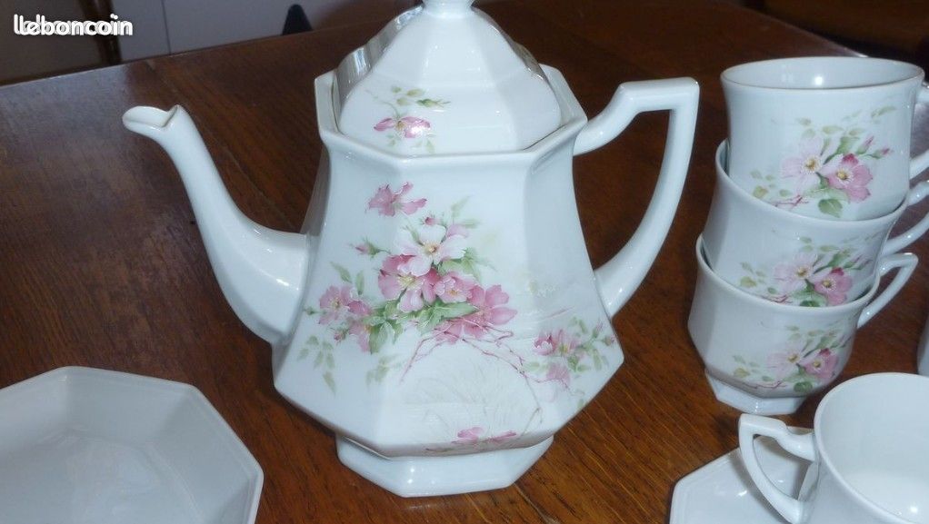 Superbe service à café ou à thé en porcelaine de Limoges (image 3)