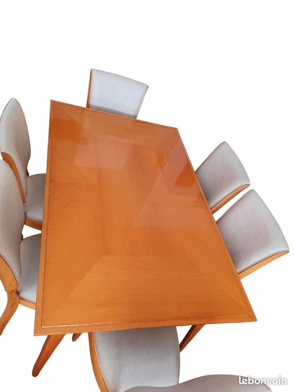 Superbe Ensemble table extensible + 6 chaises vintage 60's 70's arts déco (image 8)