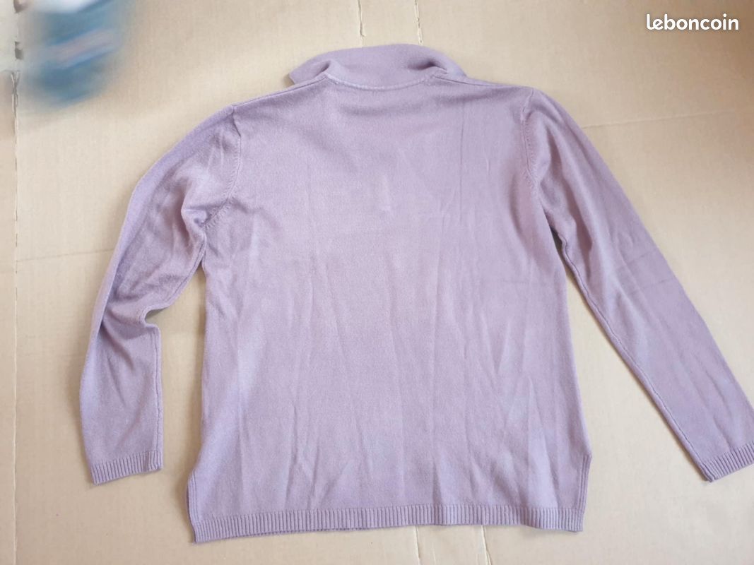 Pull Rue21 Juniors Taille XL - Violet/Rose Foncé, Manches Courtes, Occasion Très Peu Porté