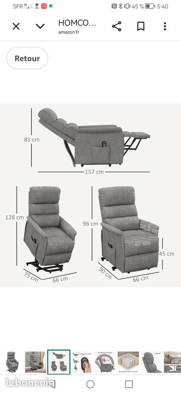 Fauteuil relevable electrique (image 3)