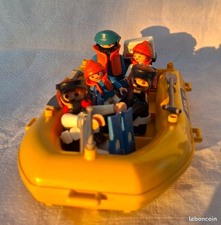 Playmobil 3479 Plongeurs Avec Bateau Zodiac – Vintage 1984, Excellent état