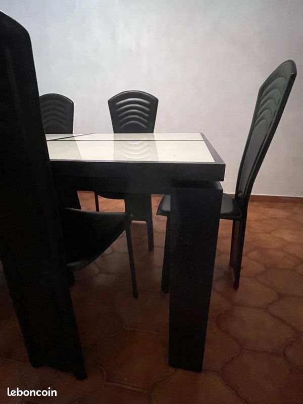 Très bonne affaire - table bois et verre avec rallonge incorporé + 6 chaises - LA MAISON CONTEMPORAINE (image 5)