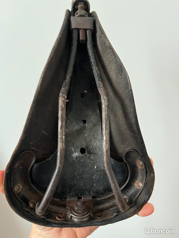 Selle Vélo Course Vintage IDEALE 88 Speciale Compétition - Cuir Marron France 60-70