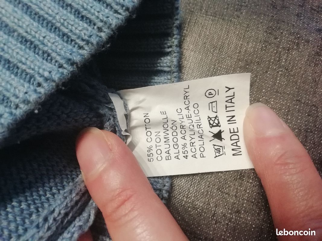 Pull homme bleu clair taille M (image 3)