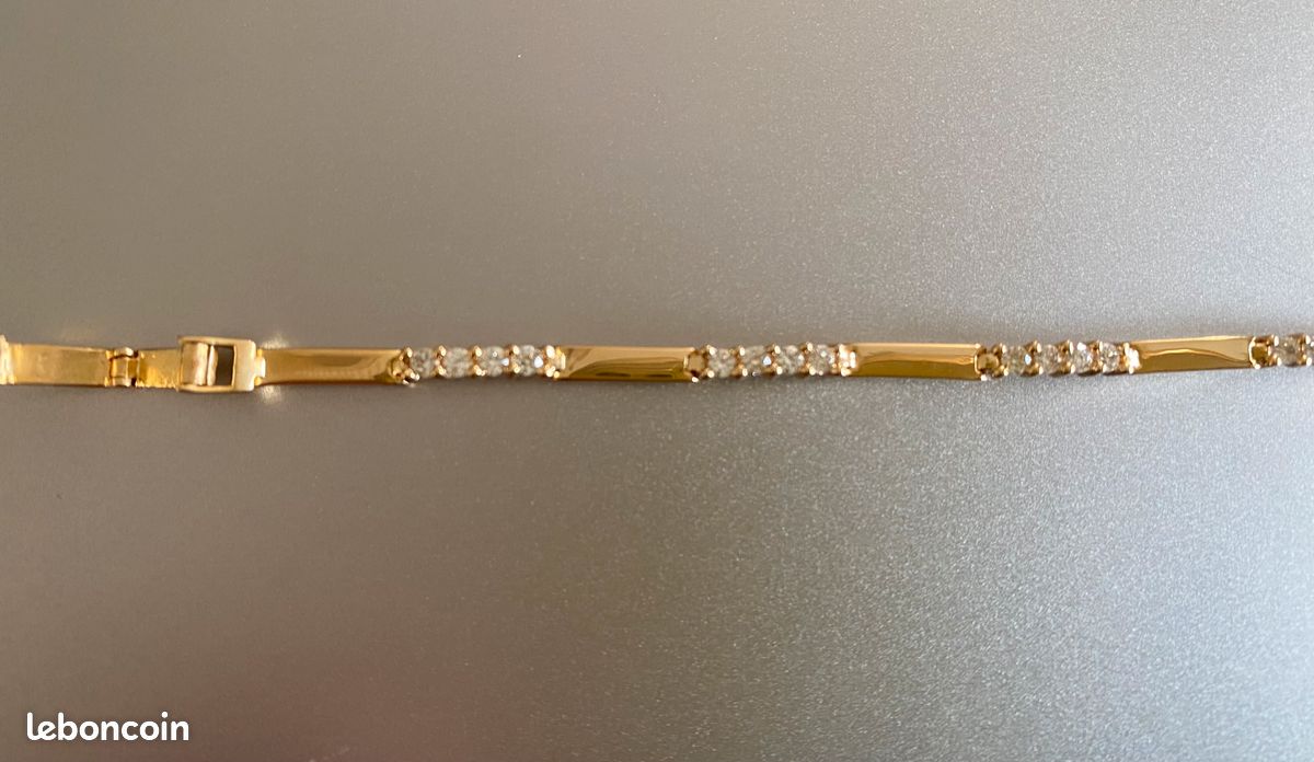 Bracelet Plaqué Or Jaune 18 Carats - Modèle B349 - Neuf Avec Étiquettes