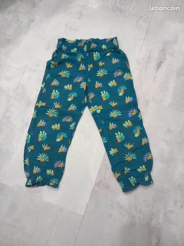 Pantalon fluide fille ans bleu Vêtements