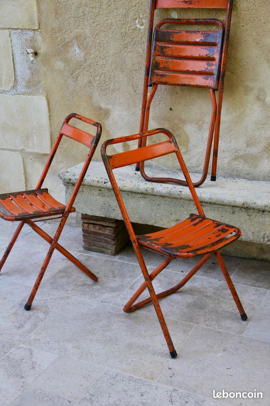 2 paires de chaises TOLIX pliantes vintage (image 2)