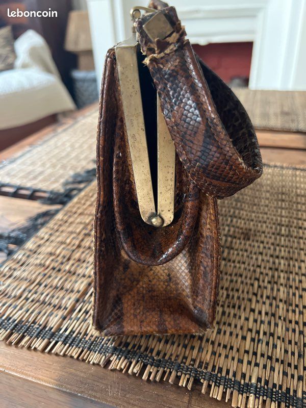 Sac Rigide Sac Effet Serpent Sac à Bandoulière Box Chaîne Cuir Véritable  Souple Façon Serpent Femme 0923004