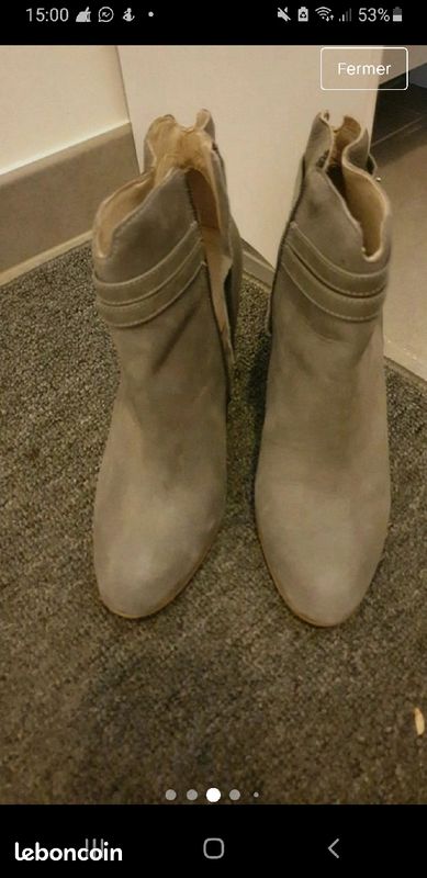 Jolies bottines cuir gris taille 39 (image 3)