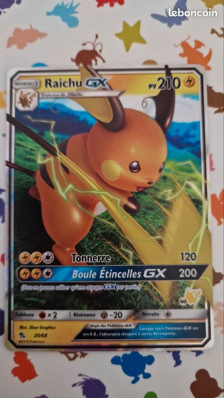 Carte pokemon Raichu gx 20/68 (image 1)