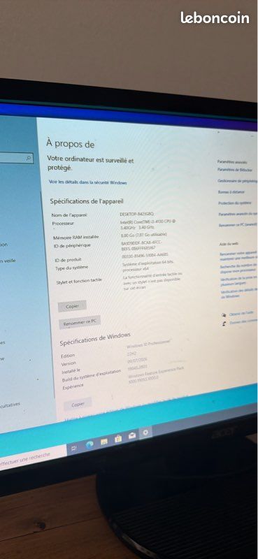 PC de bureau ASUS – Intel Core i3 – SSD 128 Go – Windows 10 Pro – Prêt à l’emploi (image 2)