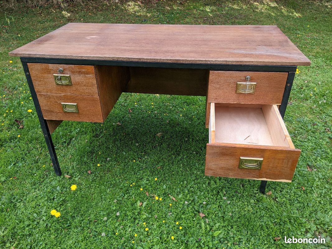 Grand bureau vintage années 70 (image 9)