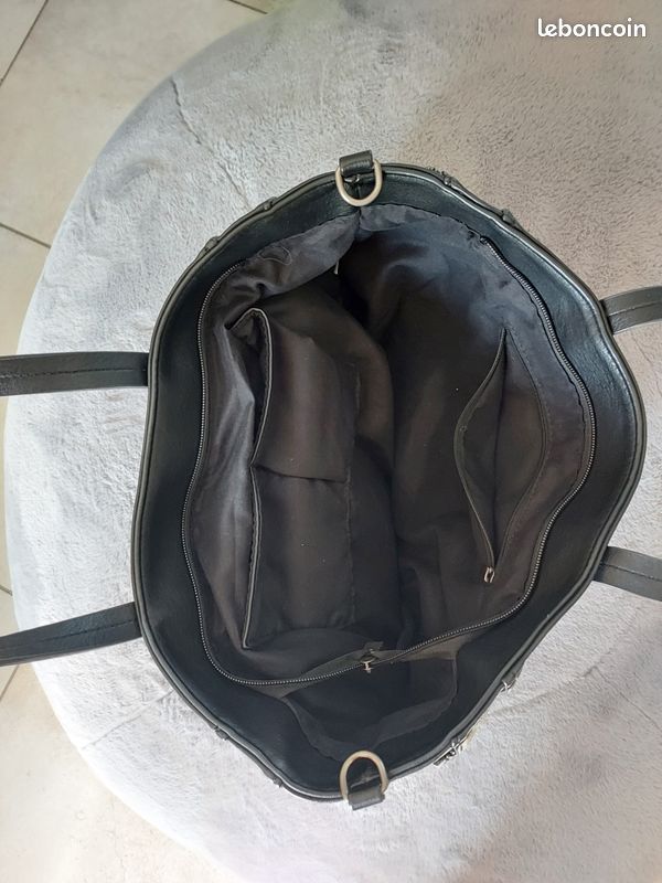 Sac à main simili-cuir noir NEUF (image 6)