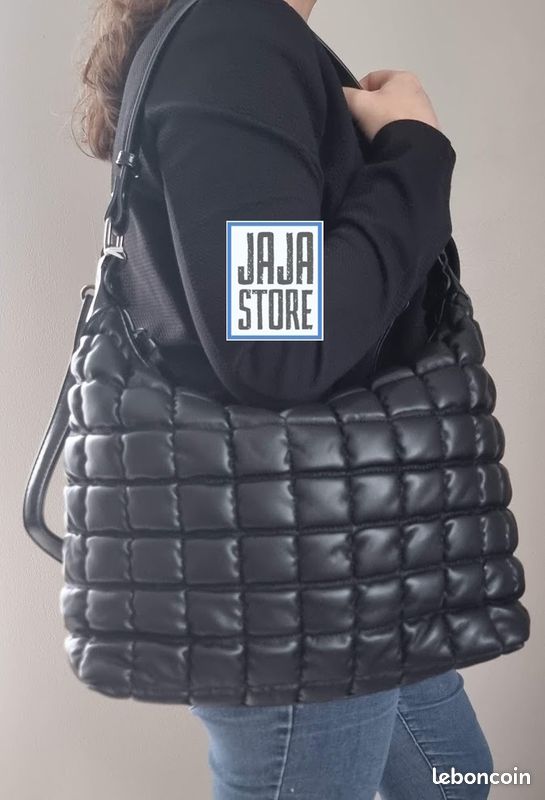 Magnifique Sac à main Ines Delaure matelassé Noir (image 1)