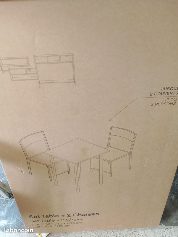 Set table et deux chaises a monter (image 5)