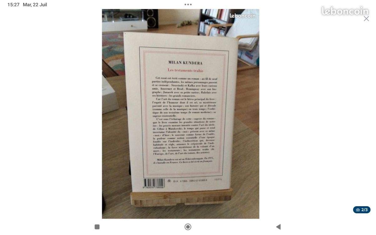 Lot Milan Kundera Nrf Gallimard (image 7)