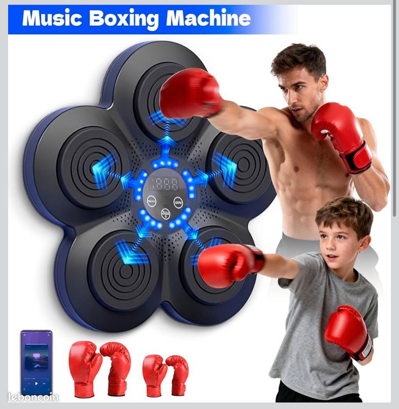 Music Boxing - Machine de Boxe Musicale Murale avec Lumières