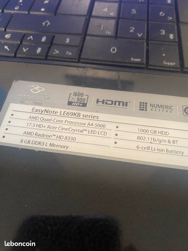 Pc portable packard Bell Ordinateurs