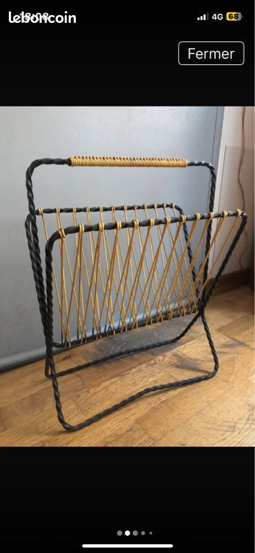Porte revue scoubidou vintage jaune (image 1)