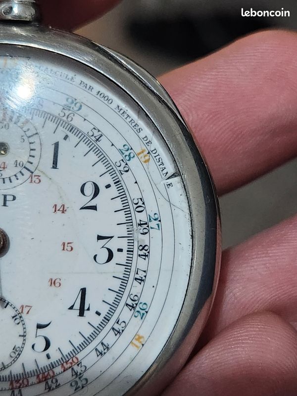 Montre à Gousset Ancienne En Argent 0.800 - Cadran émaillé 44.3mm, Mouvement 6 Rubis - Occasion Très Bon état