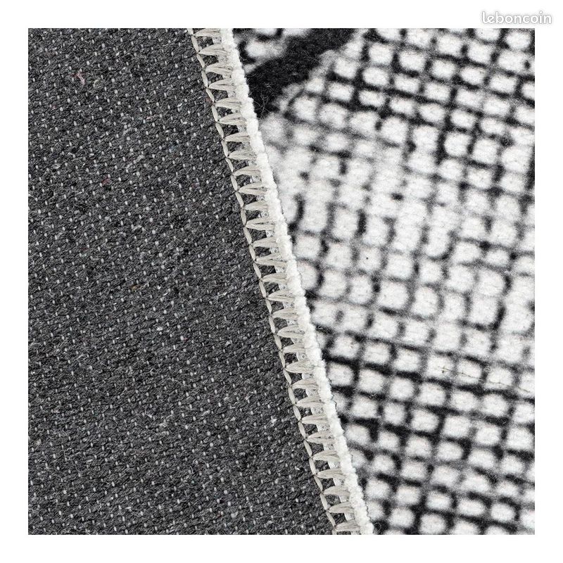 Tapis de salon ethnique à franges lavable en machine Tod Gris 200x290 (image 6)